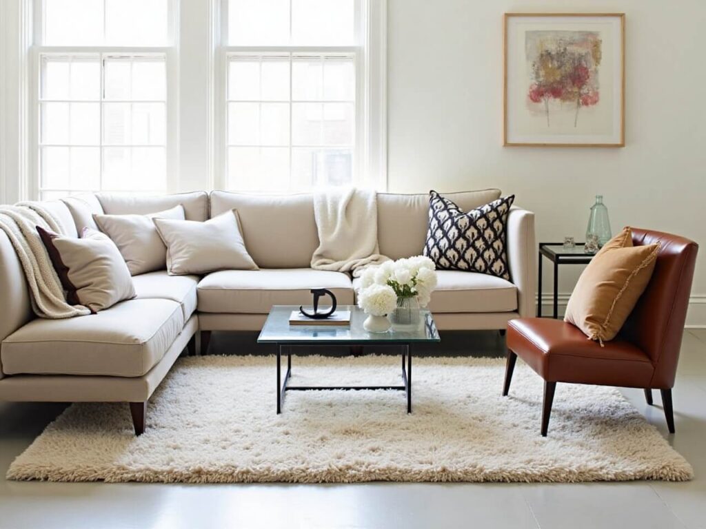 Micro-luxury atexture and layers in living room