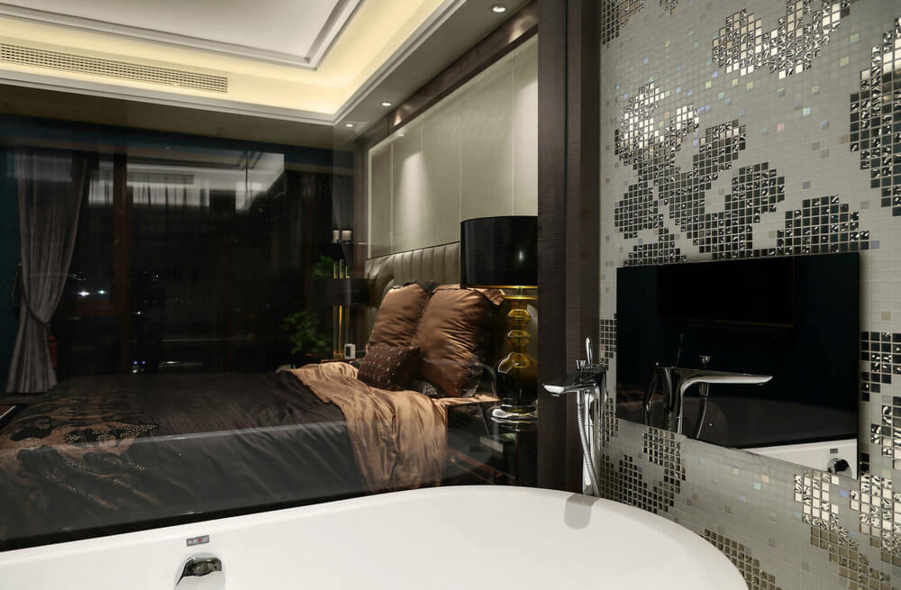 luxury bedroom with spa