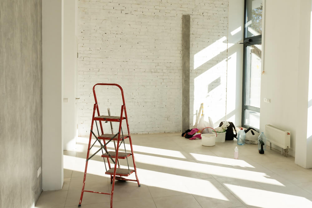unfinished renovation cleaned home
