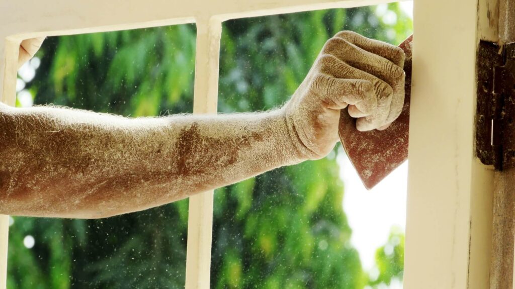 home renovation finishes worker