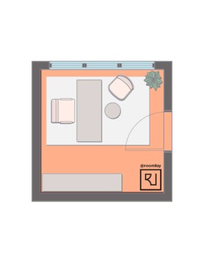10’×10’ (300cm x 300cm) Layout small home office
