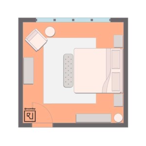 15'×15' (460cm x 460cm) Square Layout bedroom layout