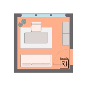 10’×10’ (300cm x 300cm) Square Layout square room layout