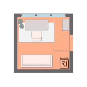 10’×10’ (300cm x 300cm) Square Layout home office plan
