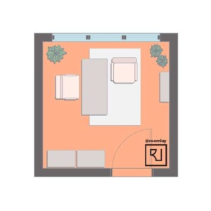 10’×10’ (300cm x 300cm) Square Layout small home office plan