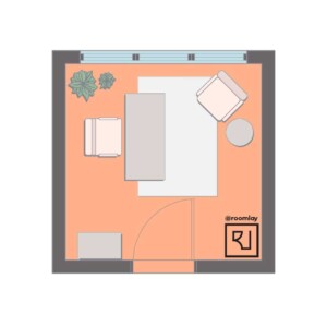 10’×10’ (300cm x 300cm) Square Layout square office layout