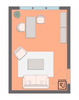 12’×16’ (360cm x 500cm) Layout rectangle home office plan