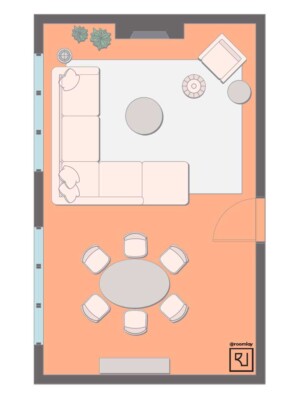 living room with fireplace layout